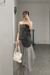 Marc Le Bihan 2590 series triple silk skirt collection French handmade MLB-2590-ZZHUI PEARL GREY